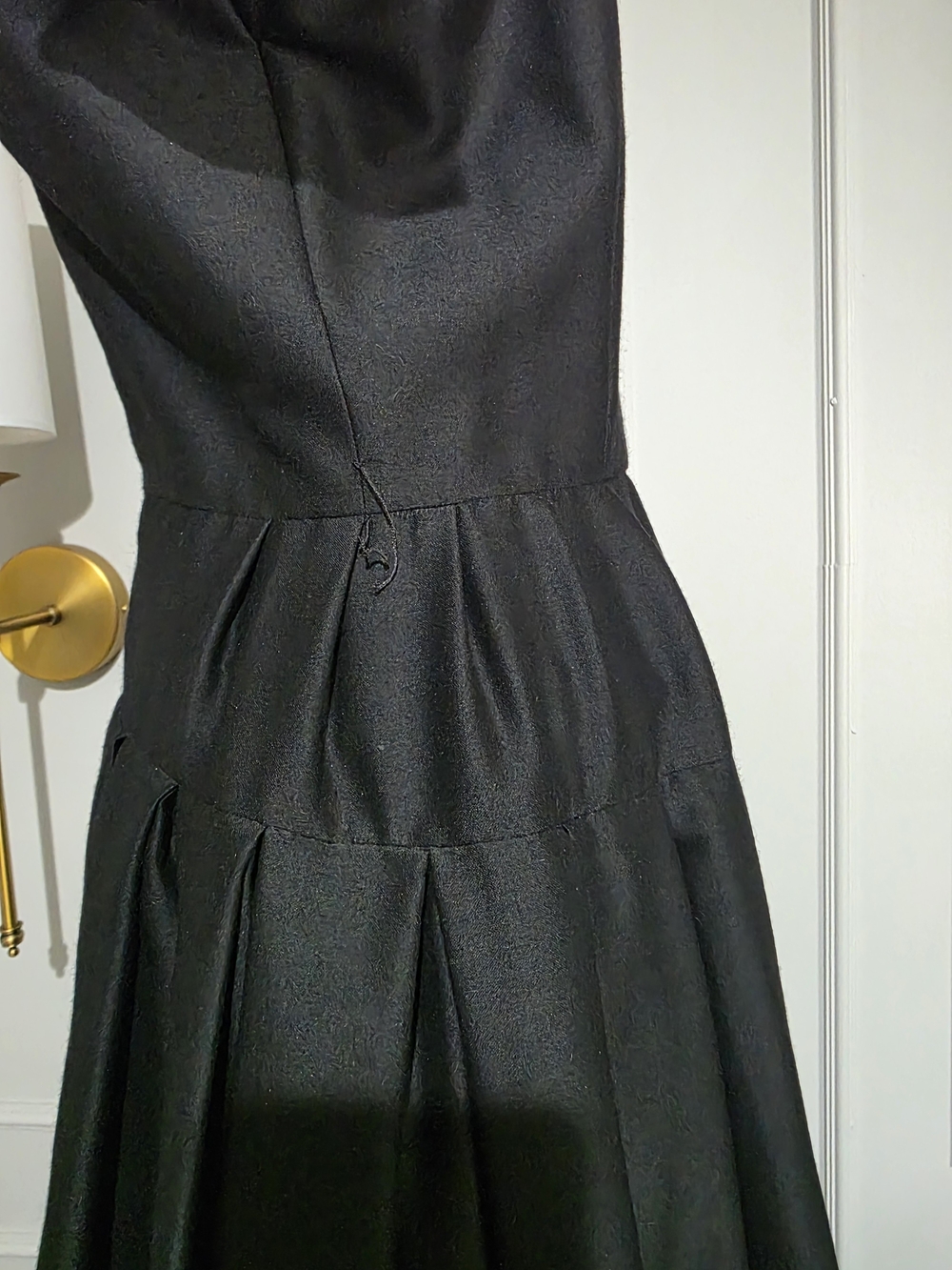 Vintage Christian Dior new York Black Midi Dress with White - Picture 8 of 16